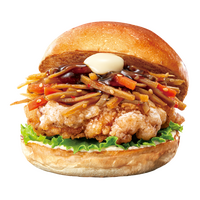 ごぼうと肉の旨み広がる！ロッテリア、“鶏ごぼう”＆“牛カルビごぼう”の和風バーガーが登場 画像