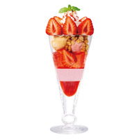 横から見ると“まっぷたつ”な斬新パフェ！デニーズ、「あまおうのまっぷたつ？パフェ」を店舗限定で販売 画像