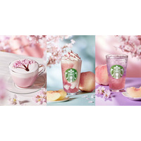 スタバ、春の新作は“白桃×桜”！フラペチーノ＆ラテ＆ソーダの3種類を18日に発売 画像