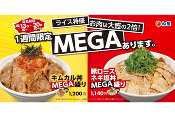 松屋、肉2倍・ライス特盛の「MEGA盛りフェア」を1週間開催 画像