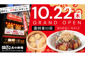 銀だこ点心酒場、蒲田駅東口に2号店！小籠包やたこ焼、記念価格も 画像