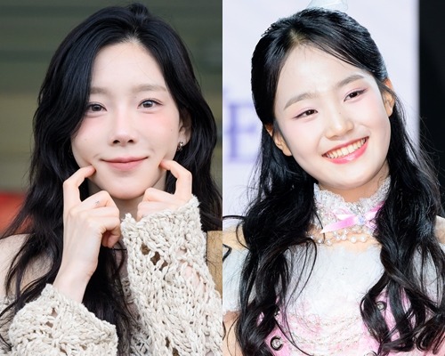 少女時代・テヨン（左）とトロット歌手キム・テヨン