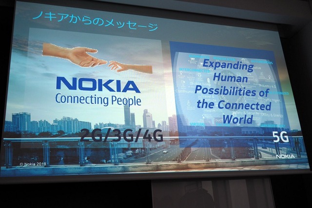 ノキアからのメッセージ。2G～4Gと5Gでは、企業が打ち出すメッセージの性質も変わってくる