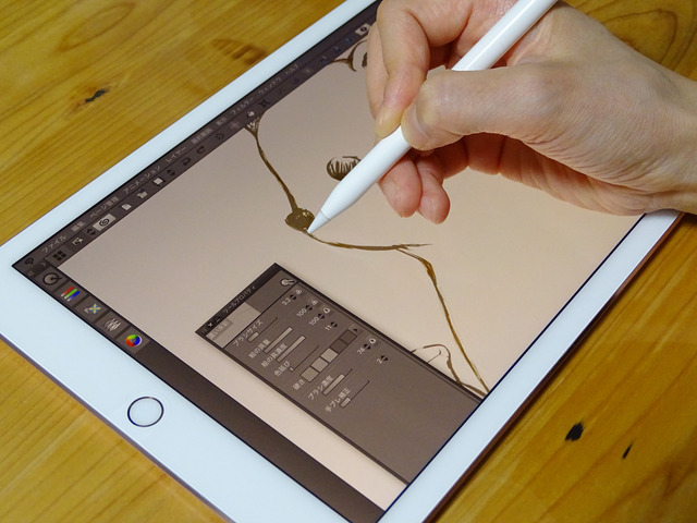 滑らかな書き味を実現しているiPad Pro。輪郭線が柔らかく仕上がった