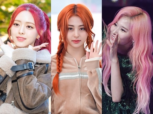 左からITZY・ユナ、LE SSERAFIM・ユンジン、TWICE・サナ