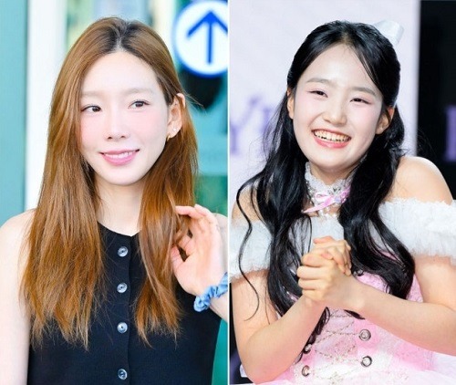 少女時代・テヨン（左）と歌手キム・テヨン
