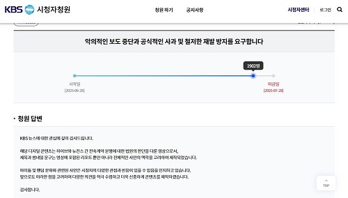 1902人が賛同したことで、KBSが公式回答を発表