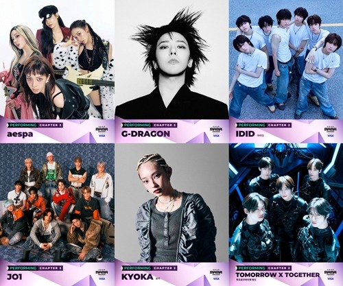 aespa、G-DRAGON、IDID、JO1、KYOKA、TOMORROW X TOGETHER