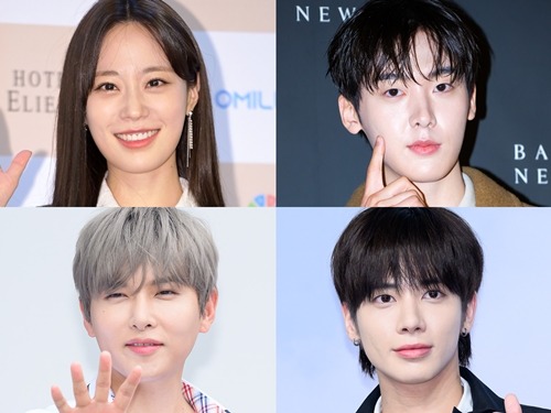 （写真提供＝OSEN）左上から時計回りにKARA・ヨンジ、ASTRO・ユンサナ、TXT・テヒョン、SUPER JUNIOR・リョウク