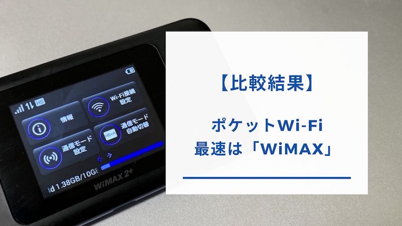 最速ポケットWi-Fiは「WiMAX」