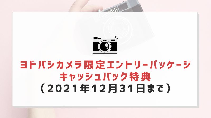 ヨドバシカメラ限定エントリーパッケージキャッシュバック特典（2021年12月31日まで）