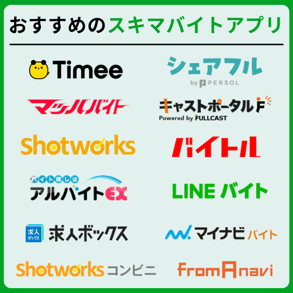 スキマバイトアプリおすすめ12選!面接なし・単発で働きたい人必見 1 10 - スキマバイトアプリおすすめ12選!面接なし・単発で働きたい人必見