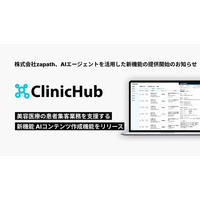 【美容医療向けAIエージェント】『ClinicHub』がAIを活用した広告コンテンツ作成機能を新たにリリース