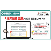 “賃貸価格の変動”が一目でわかる新機能を公開。16.8万人の会員の声をもとに独自開発