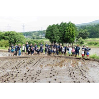 NOK熊本事業場の社員と家族55人が「地下水を育む田植え」に参加