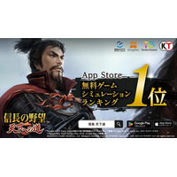 新作MMO歴史戦略シミュレーションゲーム『信長の野望 天下への道』祝！App Store 無料ゲーム シミュレーションランキングで1位を獲得！