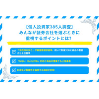 個人投資家385人調査：証券会社選びで60%が「手数料の安さ」重視も、利用後26%が「セキュリティ軽視」を後悔