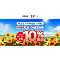 「楽天ペイ」、千葉県が実施する最大10%還元の「ポイント貯めて夏を満喫！キャッシュレス決済キャンペーン」に参加