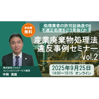 ◇無料産廃適正処理セミナー◇「廃棄物違反事例解説セミナーvol.2」録画配信の開催決定