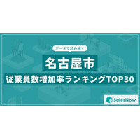 【2025年最新版】名古屋市：従業員数増加率ランキングTOP30／SalesNow DBレポート