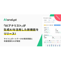 『AIアナリスト』が生成AIを活用した新機能をリリース！サイトレポートデータの現状把握と改善提案をAIが解説
