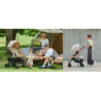 走行性、快適性、収納力を兼ね備えた、アウトドアで活躍するLOGOSライセンス製品のベビーカーが登場。