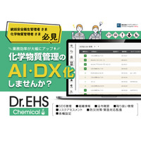 SDS管理からリスクアセスメントまで一元化！最新AIを搭載した『Dr.EHS Chemical』を９月１日にリリース。化学物質管理のDXを推進いたします。