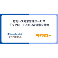 『マネーフォワード クラウド給与』、打刻レス勤怠管理サービス『ラクロー』とのCSV連携を開始