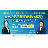【10月2日(木) 無料セミナー＆交流会を開催】なぜ、受注確度の高い商談は生まれないのか？ ～調査コンテンツ×顧客インテントデータでの解決手法を解説～