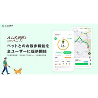『ALKOO by NAVITIME』ペットとのお散歩機能「ALKOO with わんこ」を全ユーザー向けにリリース、さらに新機能も追加！