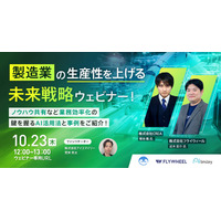 【10/23開催ウェビナー】製造業の生産性を上げる未来戦略ウェビナー！ノウハウ共有など業務効率化の鍵を握るAI活用法と事例をご紹介！