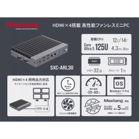 Maxtang、Intel（R） Core（TM） Ultra 5 125U搭載 高性能ファンレスミニPC「SXC-ARL30」受注受付開始