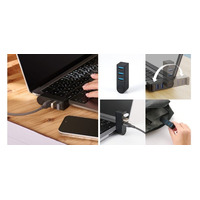 スイングコネクターで隣のポートに干渉しづらい！USB 5Gbps対応USB-A×3ポート搭載、直挿しタイプのUSB Type-C接続USBハブを新発売