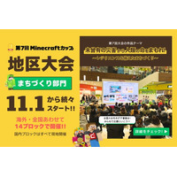 第7回Minecraftカップ「まちづくり部門地区大会」が11月1日から開催。予選を通過した203チームが、海外・全国14ブロックにて作品発表を行います。優秀作品は「東京大学」開催の全国大会へ進出！