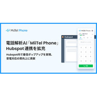 電話解析AI「MiiTel Phone」、Hubspot連携を拡充