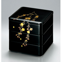 伝統工芸×華やぎの桜──越前塗「しだれ桜花」手描き蒔絵・三段重（6寸）