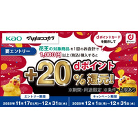 マツモトキヨシ・ココカラファインにおいて「花王対象商品でもれなく＋20％dポイント還元キャンペーン」を開催