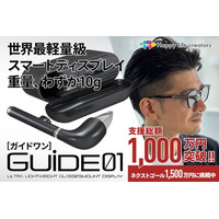 世界最小・最軽量級スマートディスプレイ「GUIDE01」クラファン目標早期達成！支援総額1,000万円突破！