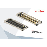 Molex、業界に先駆け、EMIシールドを備えた省スペース Quad-Row 基板対基板用コネクターを発表