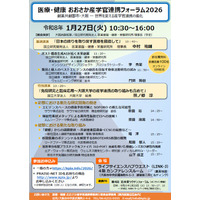 「医療・健康おおさか産学官連携フォーラム2026」を開催します！（2026年1月27日（火））