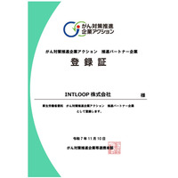 【INTLOOP】「がん対策推進企業アクション」推進パートナー企業に登録｜社員一人ひとりの健康とウェルビーイングを支援