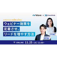 Wave社・EventHub社共催ウェビナー「ハウスリストを0から1万にウェビナー施策を定着させ、リードを増やす方法」