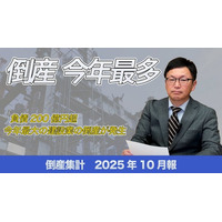 【帝国データバンクが解説】10月の倒産、2025年で最多　今年最大の建設業の倒産が発生　年末にかけて緩やかな増加ペースが継続