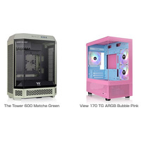 Thermaltake社製ミドルタワー型PCケース「The Tower 600 Matcha Green」、ミニタワー型PCケース「View 170 TG ARGB Bubble Pink」を発表