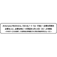Arteryex/Wellmira、『支えるノート for 介護』―必要な情報を必要な人に、必要な時に―の実証を1月13日（火）より開始