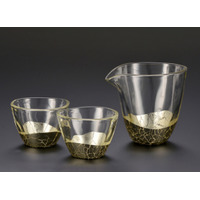 【箔一】金沢箔の輝きを楽しむ「貫入 酒器セット シャンパンゴールド」上質な酒時間を演出