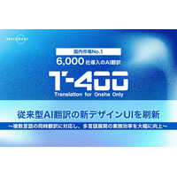 【高精度AI翻訳「T-4OO」アップデートのお知らせ】従来型AI翻訳の新デザインUIを刷新