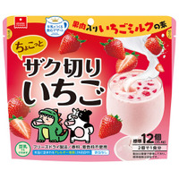 牛乳を注いで1分たったら混ぜるだけ！果肉入りいちごミルクの素「 ちょこっとザク切りいちご 」