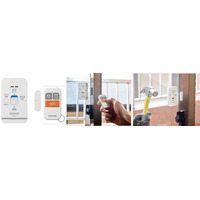 窓に貼るだけで侵入時の開放と衝撃を検知！緊急時にはリモコンで遠隔からも警報できる薄型「リモコン付き窓用防犯アラーム」を新発売