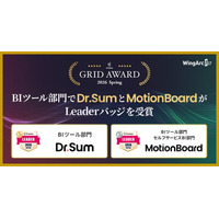 「ITreview Grid Award 2026 Spring」BIツール部門で「Dr.Sum」と「MotionBoard」が連続受賞